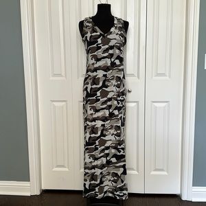 Clothespin camo maxi dress, size small